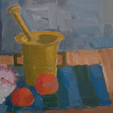 Striped Still Life with Shell Basket, Mid-Century