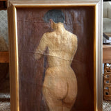 Maroon Nude Study, Early 1900s