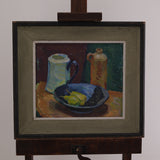 Pear in Black Bowl Still Life, Early Mid-Century