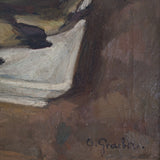 Mauve Fish Painting, Antique