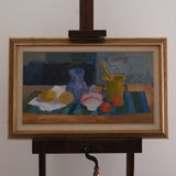 Striped Still Life with Shell Basket, Mid-Century