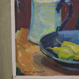 Pear in Black Bowl Still Life, Early Mid-Century