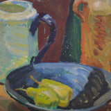 Pear in Black Bowl Still Life, Early Mid-Century