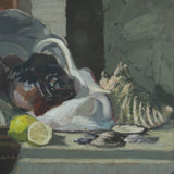 Large Fish and Shells Still Life